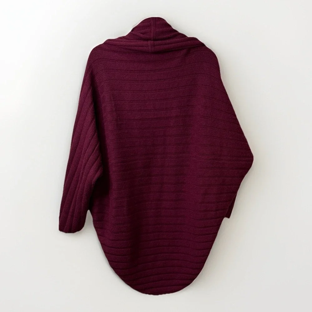 Beryll 100% Cashmere Cardigan OS Burgundy Cocoon Draped Oversized Quiet Luxury